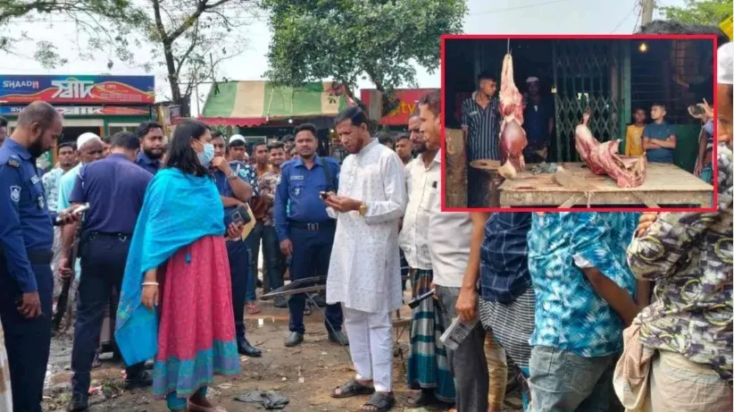 মৃত গরুর মাংস বিক্রির চেষ্টা, দোকান সিলগালা